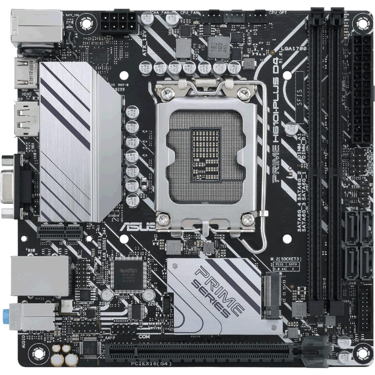 Motherboard Prime H610I-PLUS D4 Mini ITX LGA 1700 12th Gen PCIe 4.0 USB 3.2