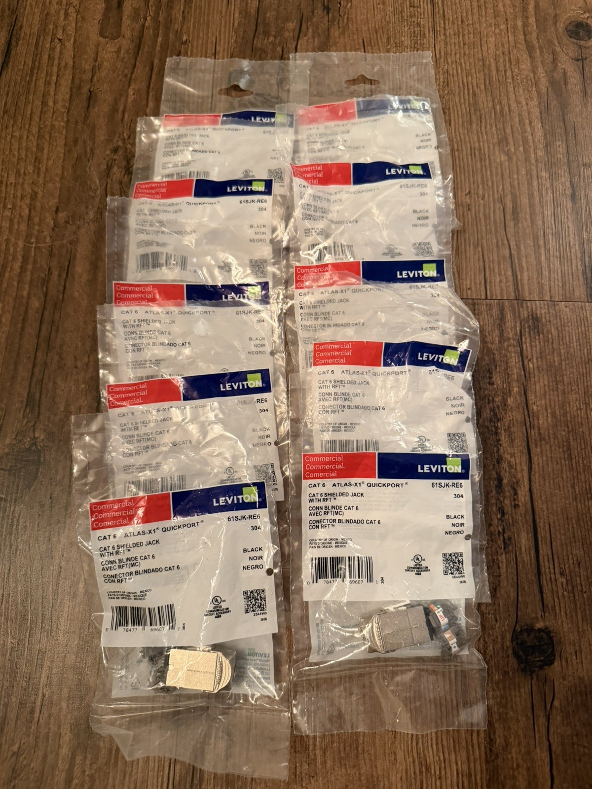 LOT OF 10 NEW LEVITON ATLAS-X1 61SJK-RE6 CAT 6 Shielded Jack Connectors