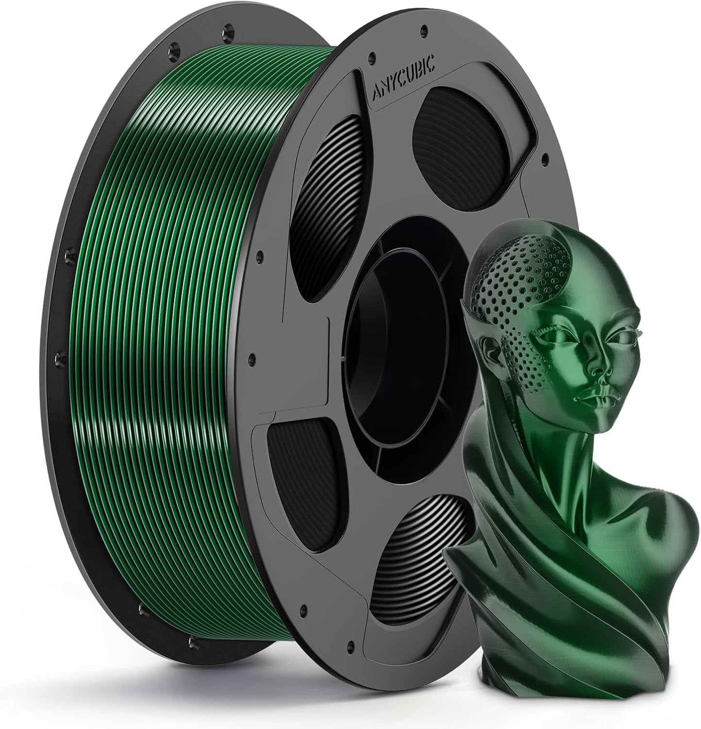 Silk Pla Filament Dual Color, 1KG, Black Green