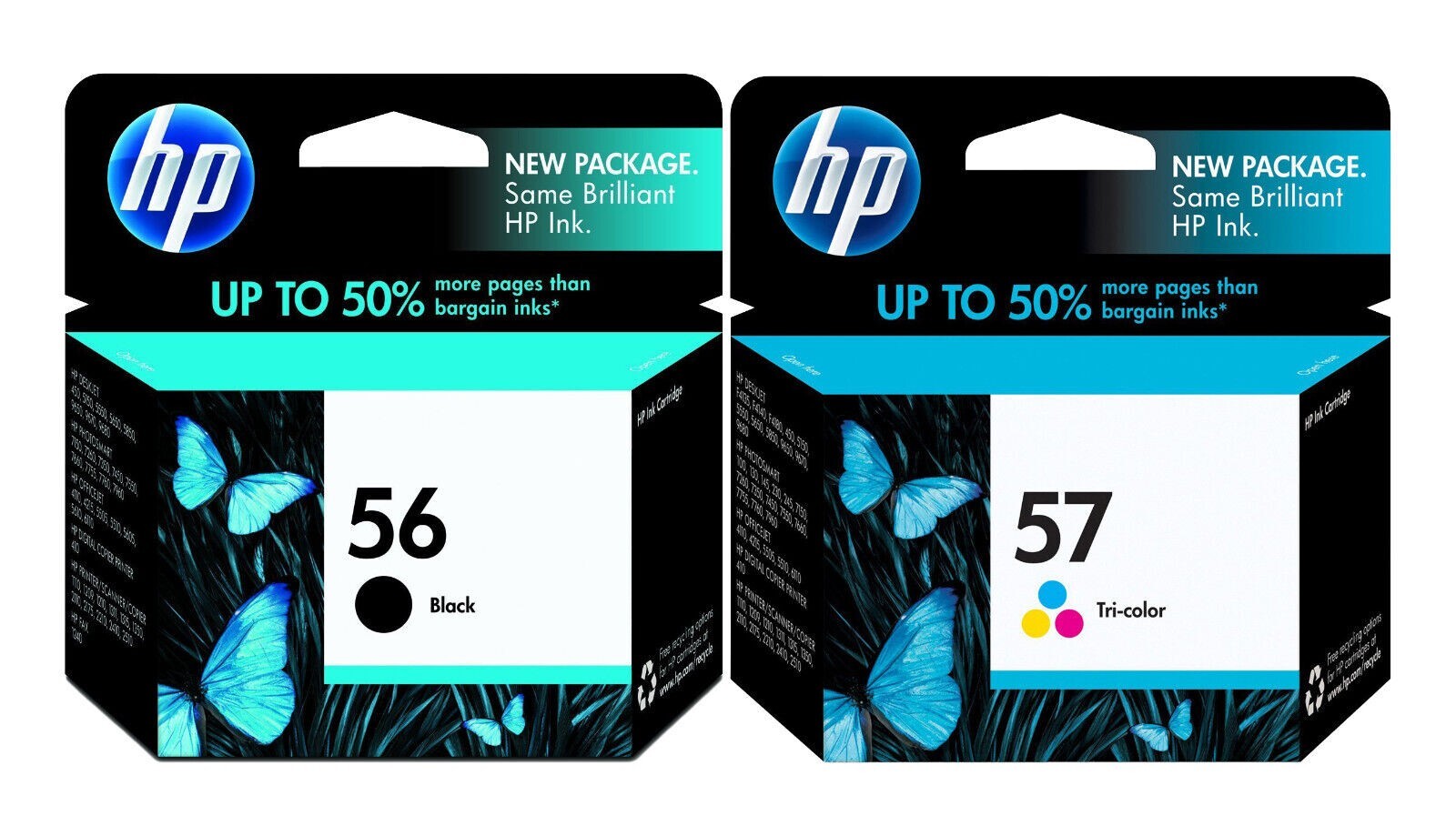 2 Pack GENUINE NEW HP 56/57 (C6656AN/C6657AN) Ink Cartridges