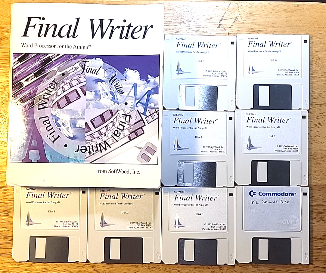 Final Writer Word Processor for Amiga, Book & 8 Disk (untested) vintage software