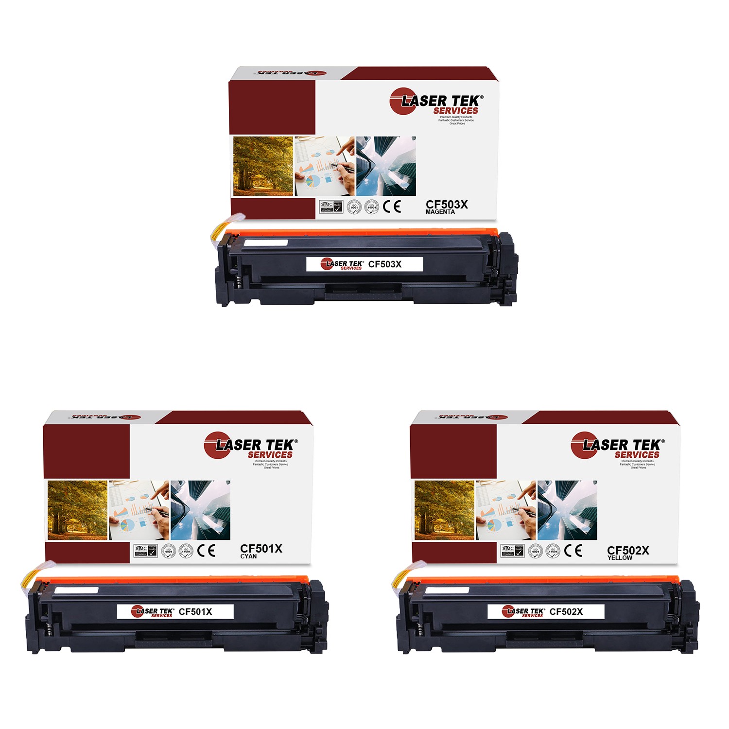 3Pk LTS 202X C M Y HY Compatible for HP LaserJet Pro MFP M280nw M254dw Toner