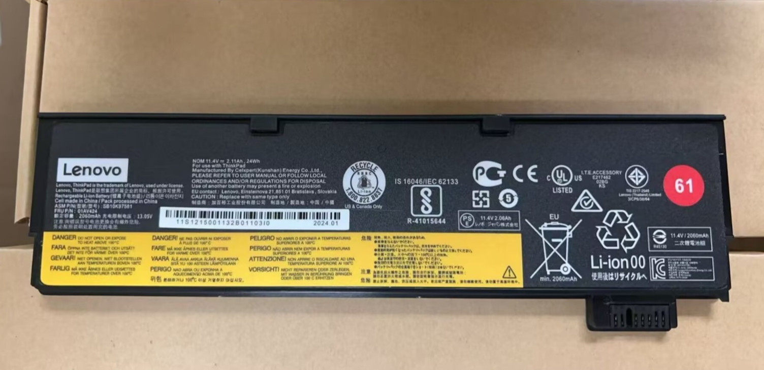 Genuine OEM 01AV425 01AV423 61 24Wh Battery Lenovo Thinkpad T470 T480 T570 T580