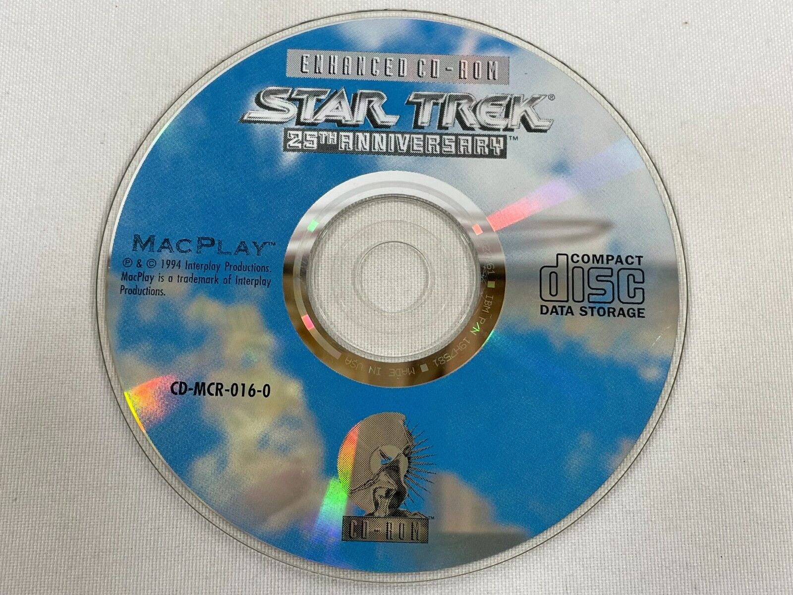 Vintage 1994 Star Trek 25th Anniversary CD-ROM Apple Macintosh MacPlay DISC ONLY
