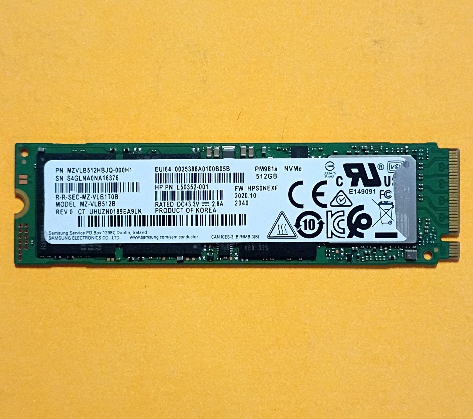 512GB SAMSUNG PCIe M.2 2280 SSD | Windows 11 Pro 64 UEFI | [4,029 Hours] 98%