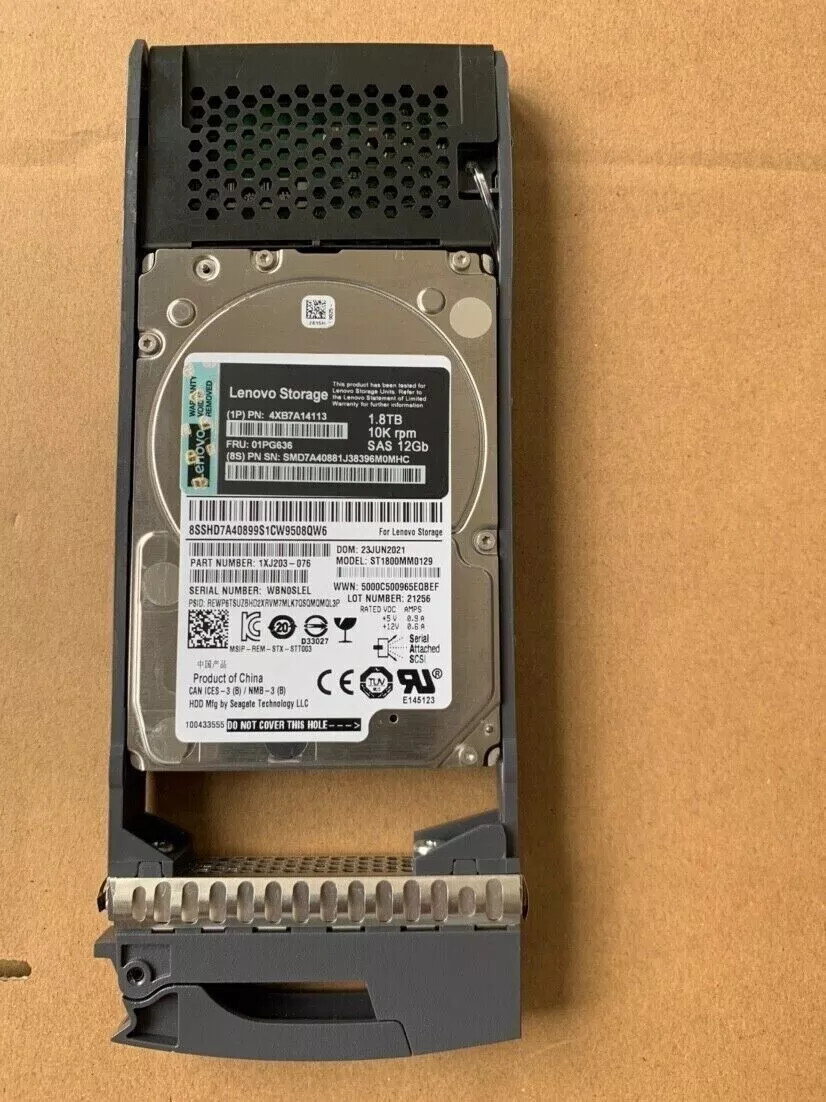 FIT FOR Lenovo Storage DE Series 01PG636 4XB7A14113 1.8TB 2.5" 10K SAS 12G HDD
