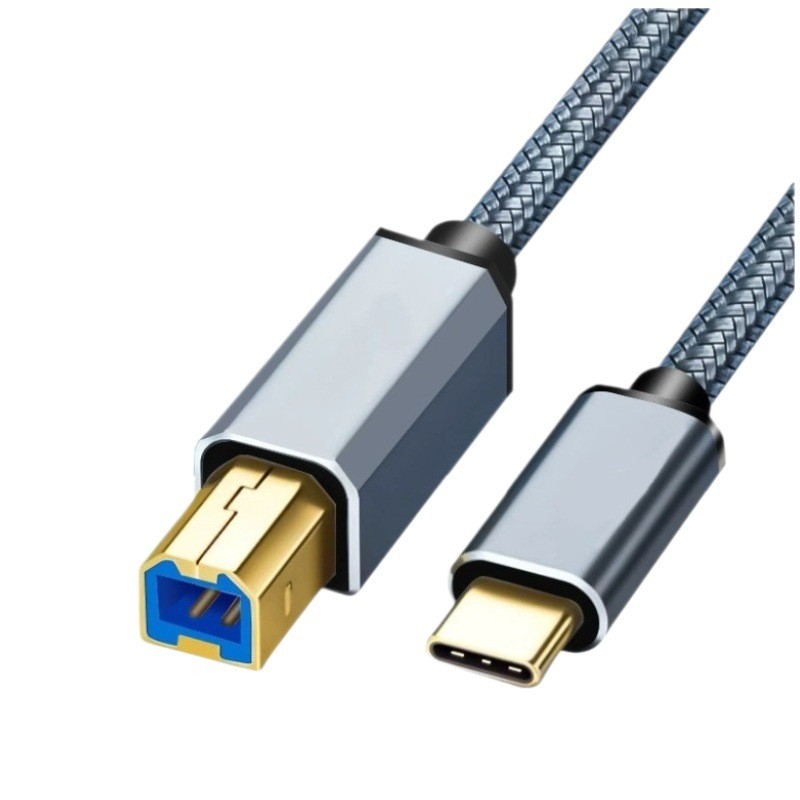 USA USB-C to USB-B 2.0 Cable For Nylon Epson HP Canon Brother Printer Scanner