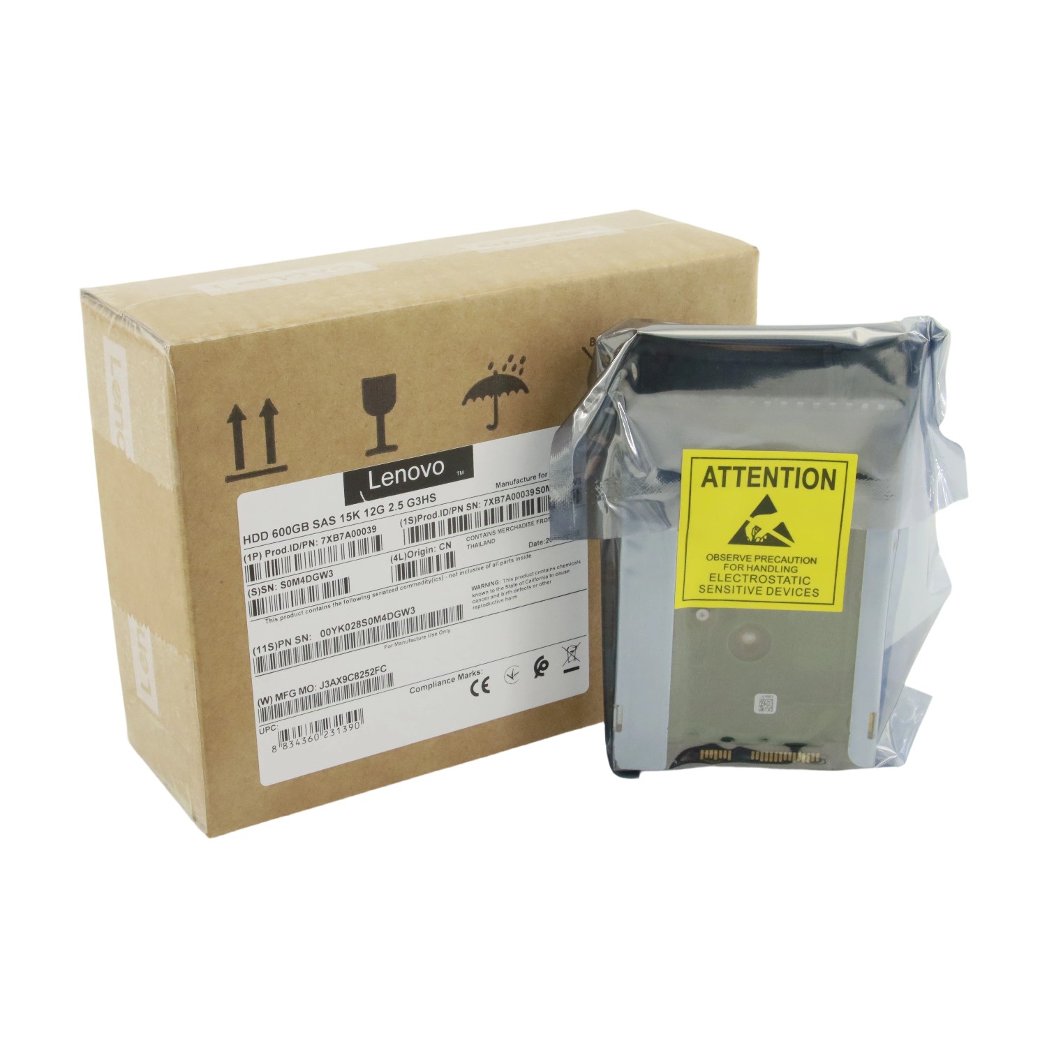 Lenovo 00YK028 600GB 2.5'' 15K 12GB/s SAS Internal Hard Drive 7XB7A00039 US