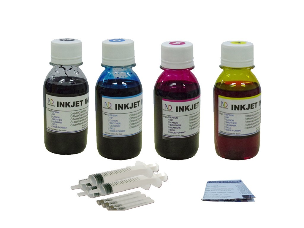 ND® Refill Ink kit for HP 952 952xl 956 956XL printer cartridge 4X100ml Syringes
