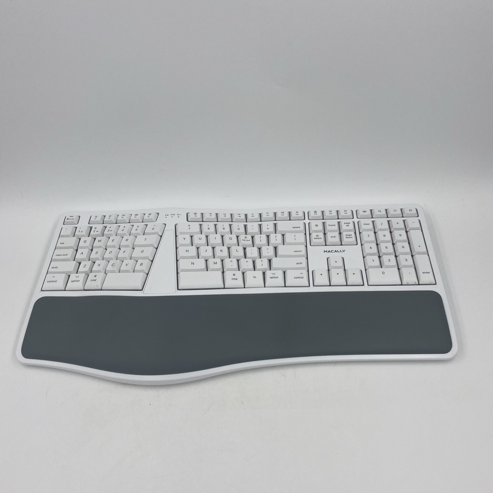 Macally Wireless Ergonomic Keyboard White Bluetooth Split Mac Layout RFBTKEYB