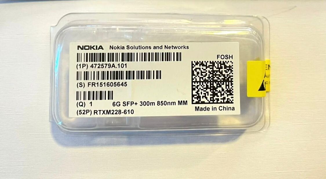 NOKIA RTXM228-610 SFP+ 300M 850NM  Multimode FOSH 6G LC Genuine