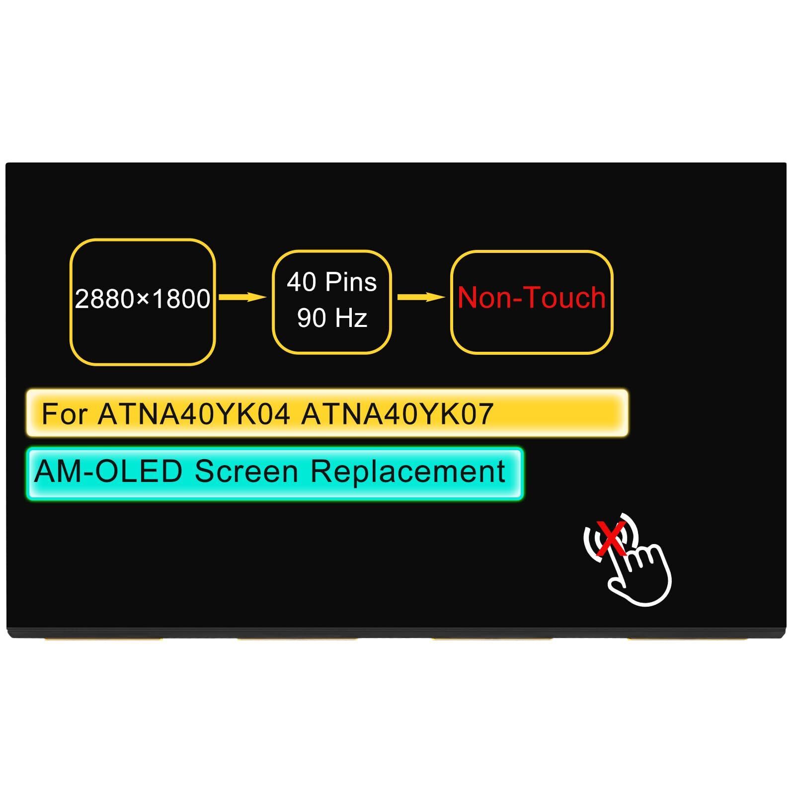 Screen Replacement for ATNA40YK04 ATNA40YK04-0 ATNA40YK07 ATNA40YK07-0 100% s...