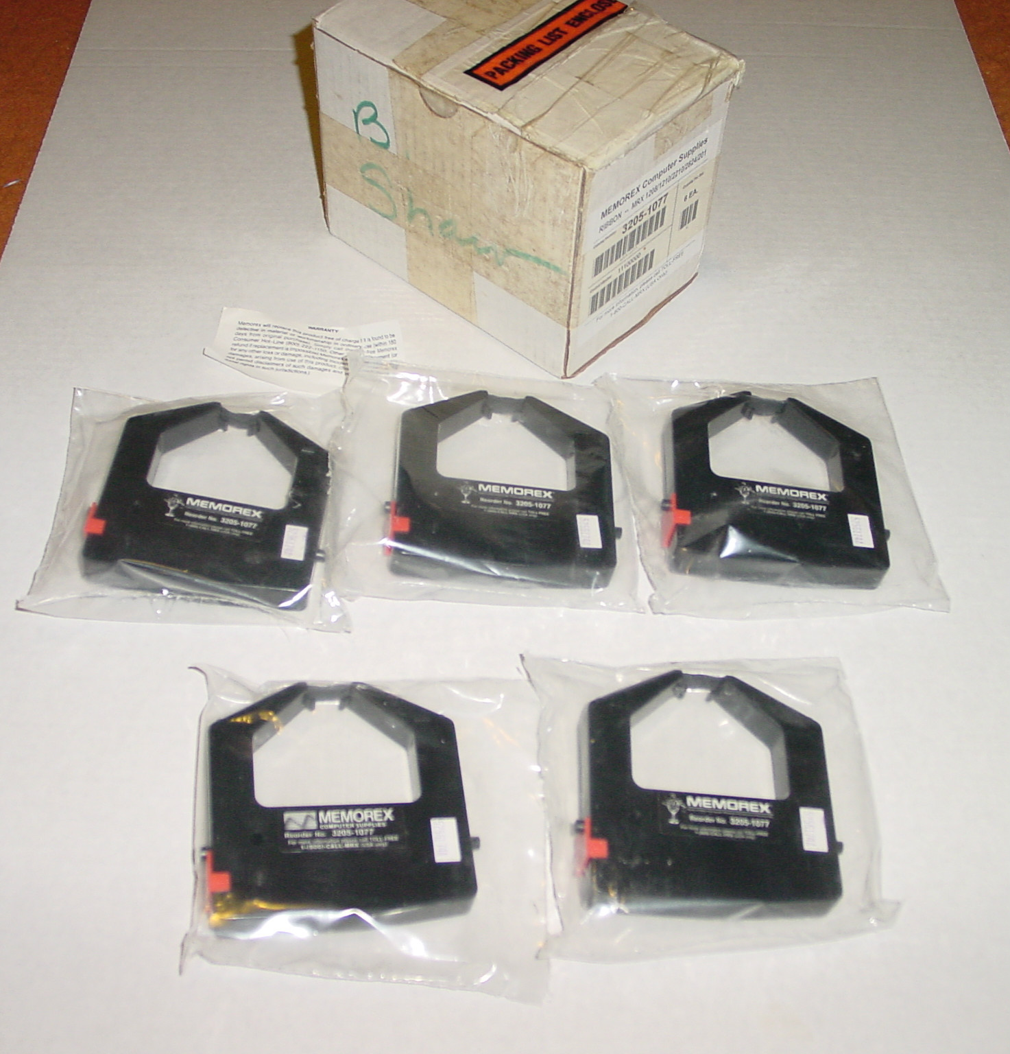 5 NEW Memorex MRX 1208 1210 2210 2824 201 Printer Black Ink Ribbons 3205-1077