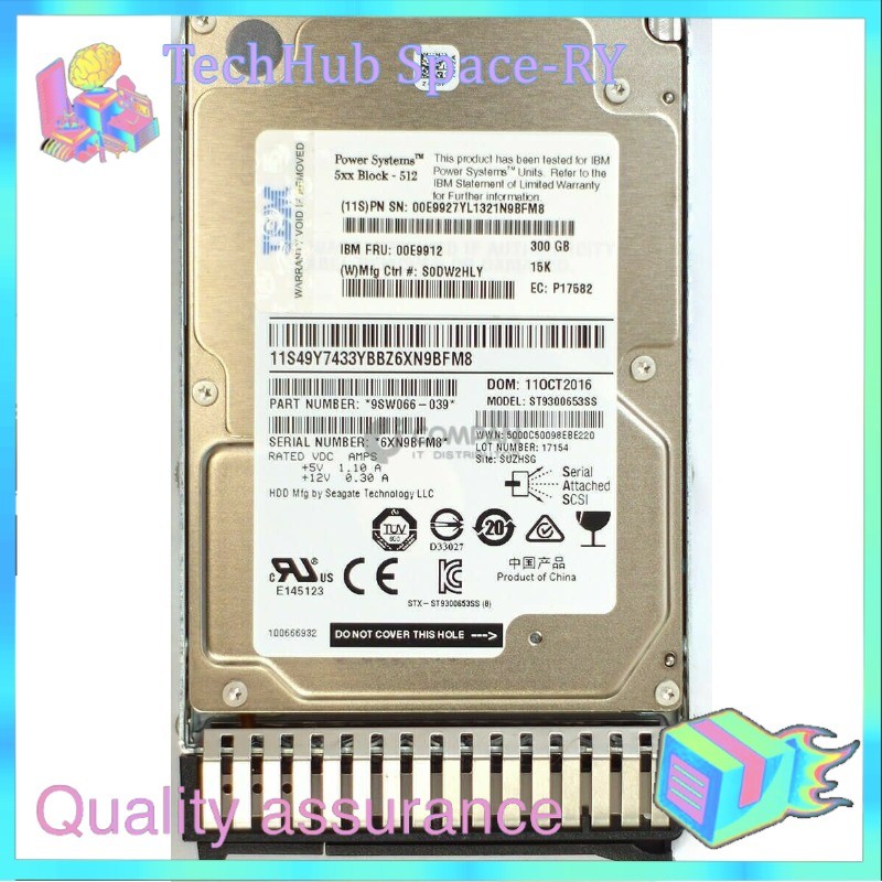 00E9912 IBM 300GB 15K 6G 2.5 SFF SAS SFF-3 HOT-SWAP POWER8