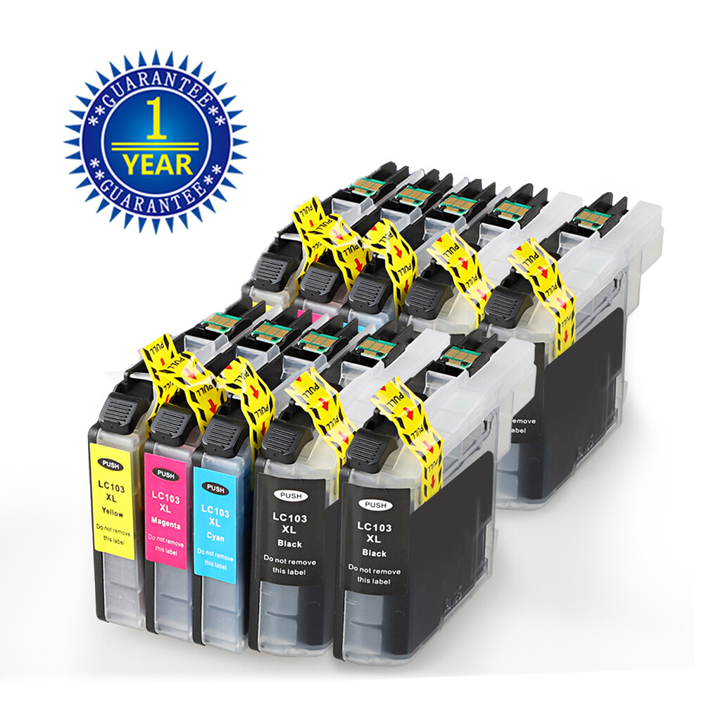 LC103XL LC-103 XL Ink Cartridge for Brother MFC-J470DW MFC-J475DW J870DW 10PK