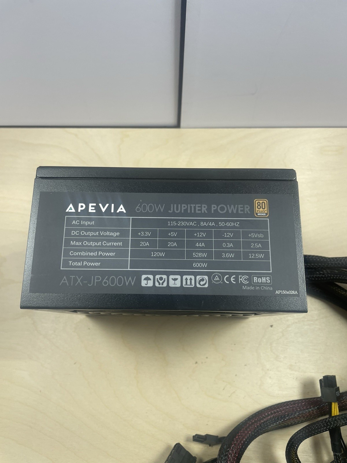 APEVIA 600W JUPITER POWER SUPPLY - 80 Plus Bronze - ATX-JP600W UNTESTED