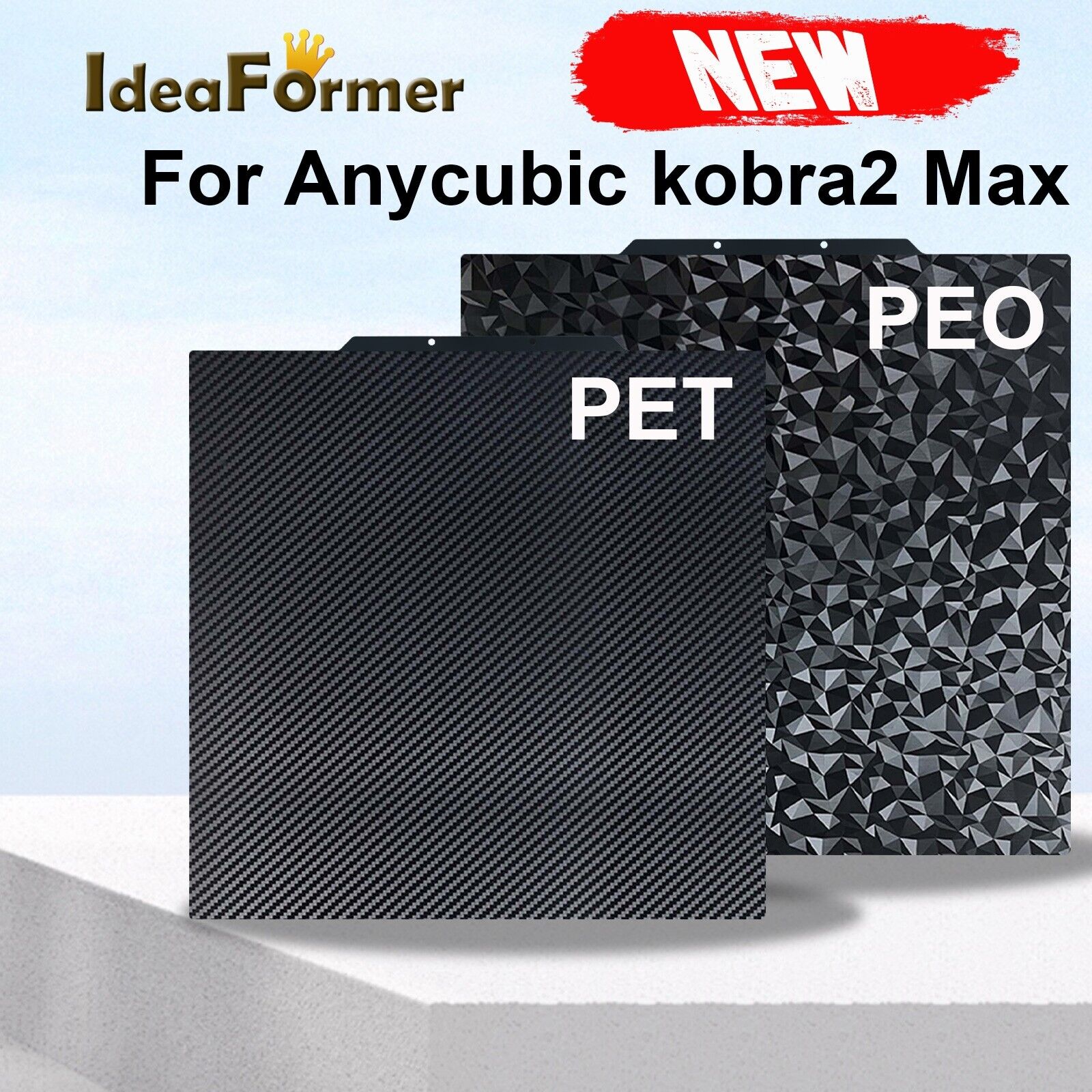 Build Plate for Anycubic kobra 2 Max,Smooth PEO PET Spring Steel Sheet 430x430mm
