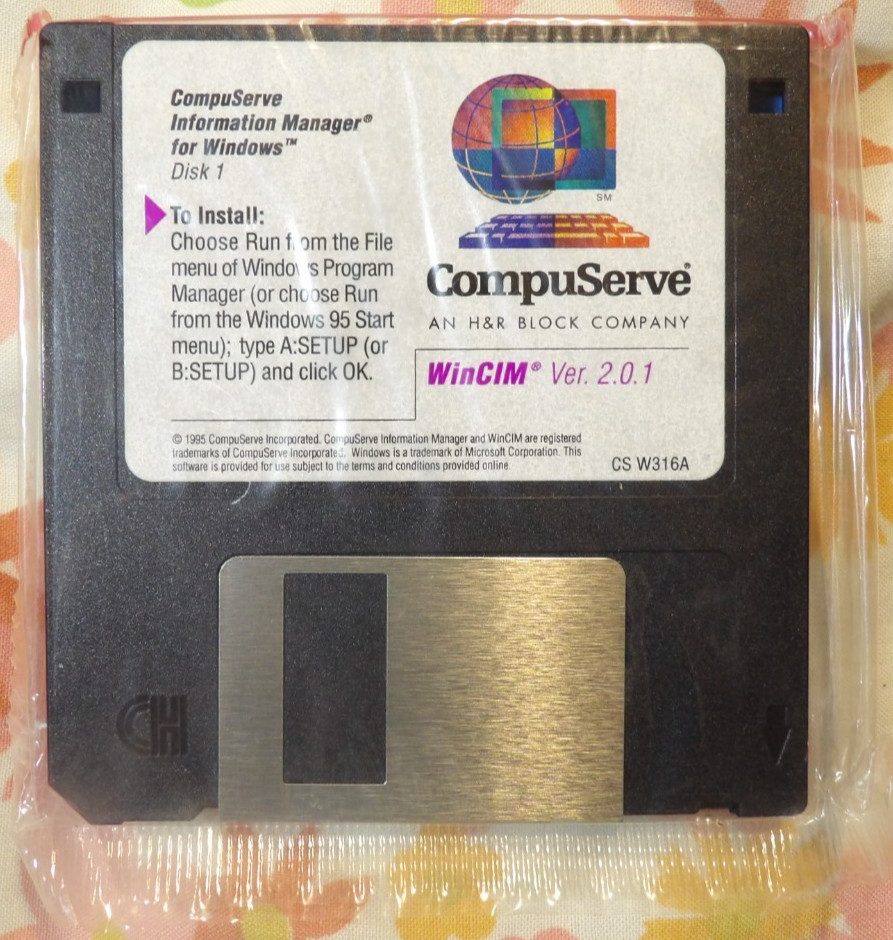 SEALED: CompuServe WinCIM Ver 2.0.1 3.5" Floppy Disk
