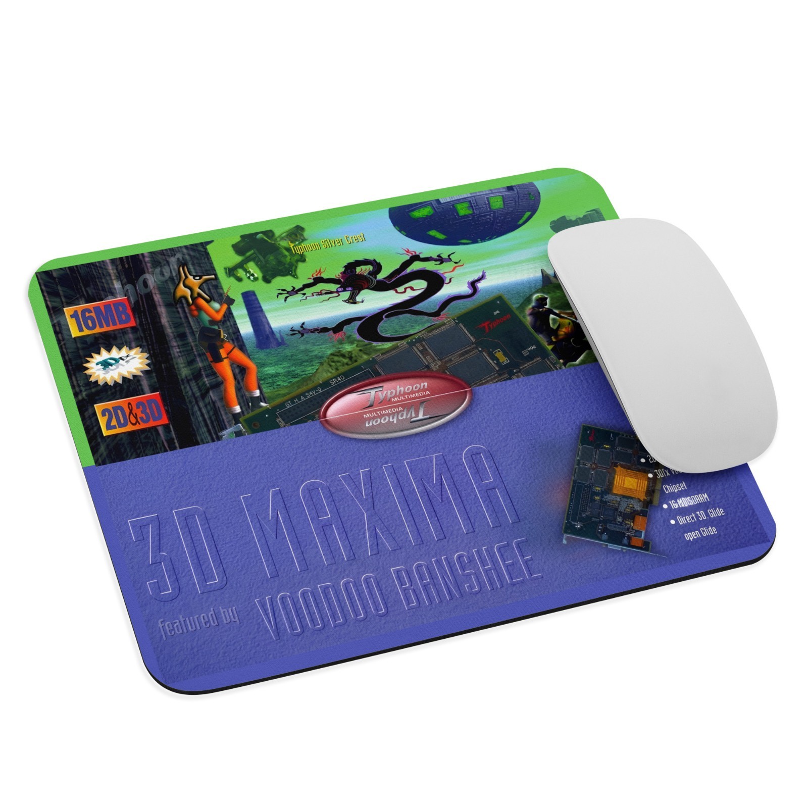 3DFX 3D Blaster Voodoo Banshee -Mouse Pad – 3D Blaster Nostalgia Gaming Mousepad
