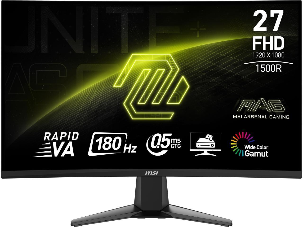 MSI 27" 180 Hz Rapid VA FHD Gaming Monitor 1920 x 1080 Adobe RGB / DCI-P3 / sRGB