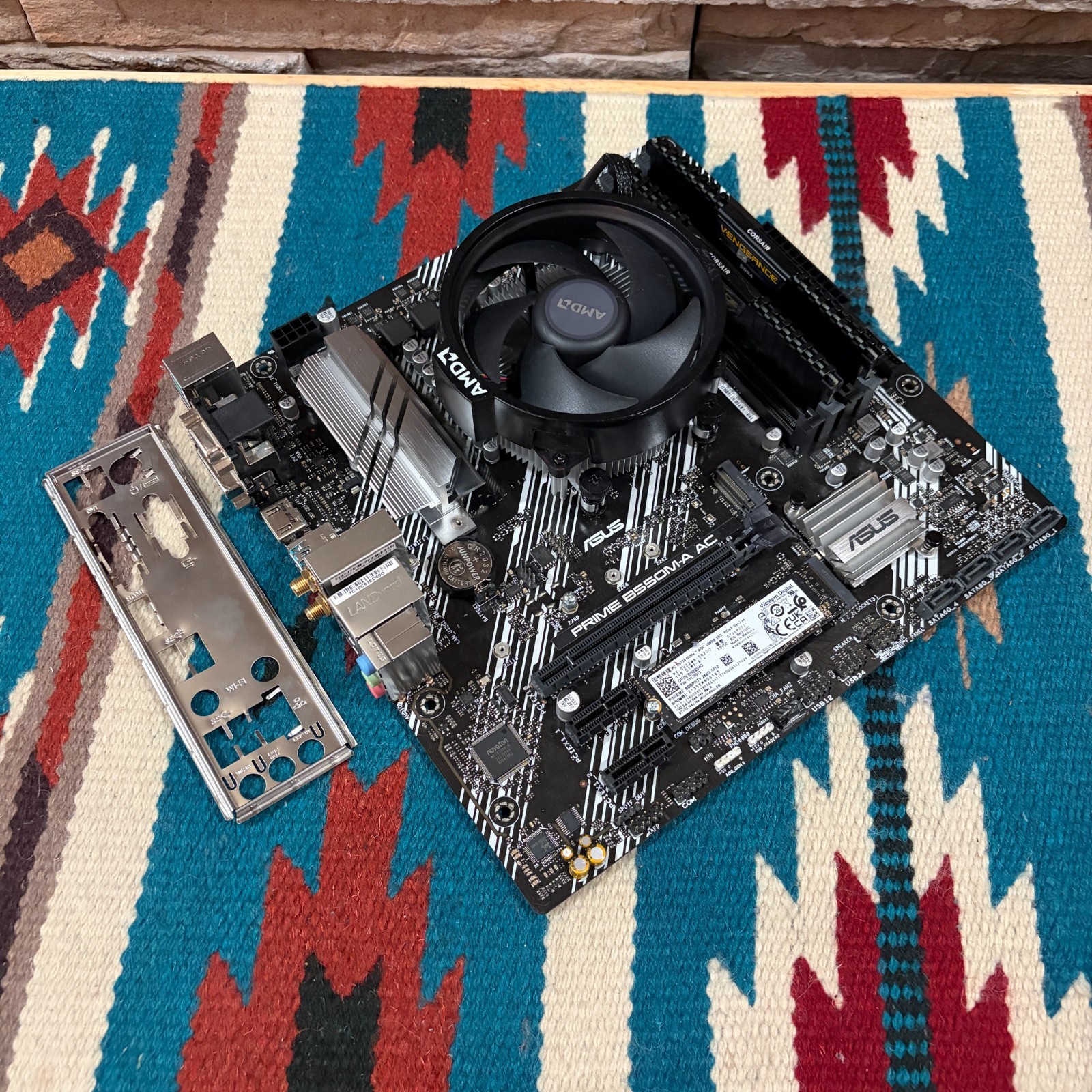 ASUS PRIME B550M-A AC Wifi mATX Motherboard Combo Ryzen 5 5600 32GB 256SSD W11P