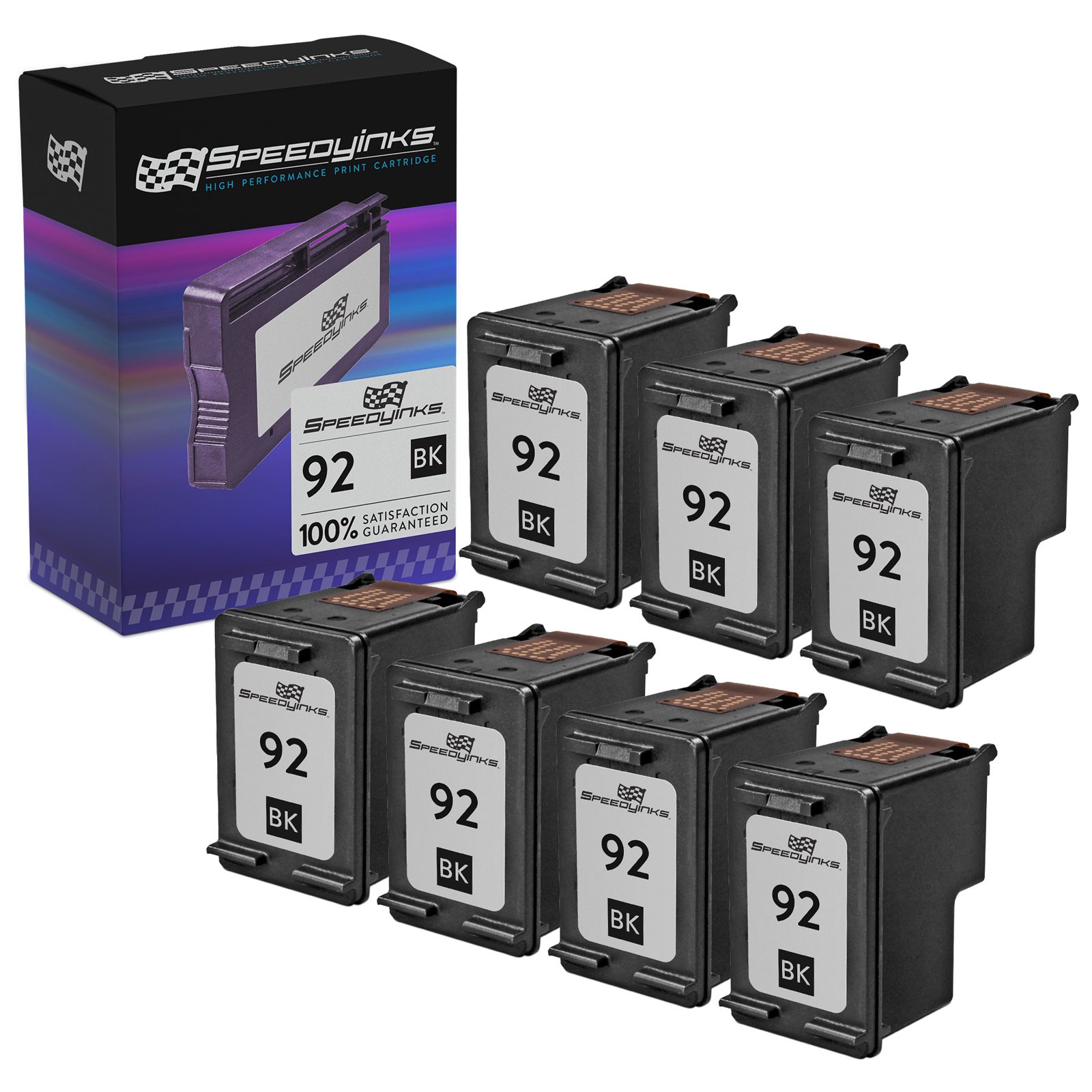 Reman replacement for HP 92 C9362WN (7 Black) 7 Pack