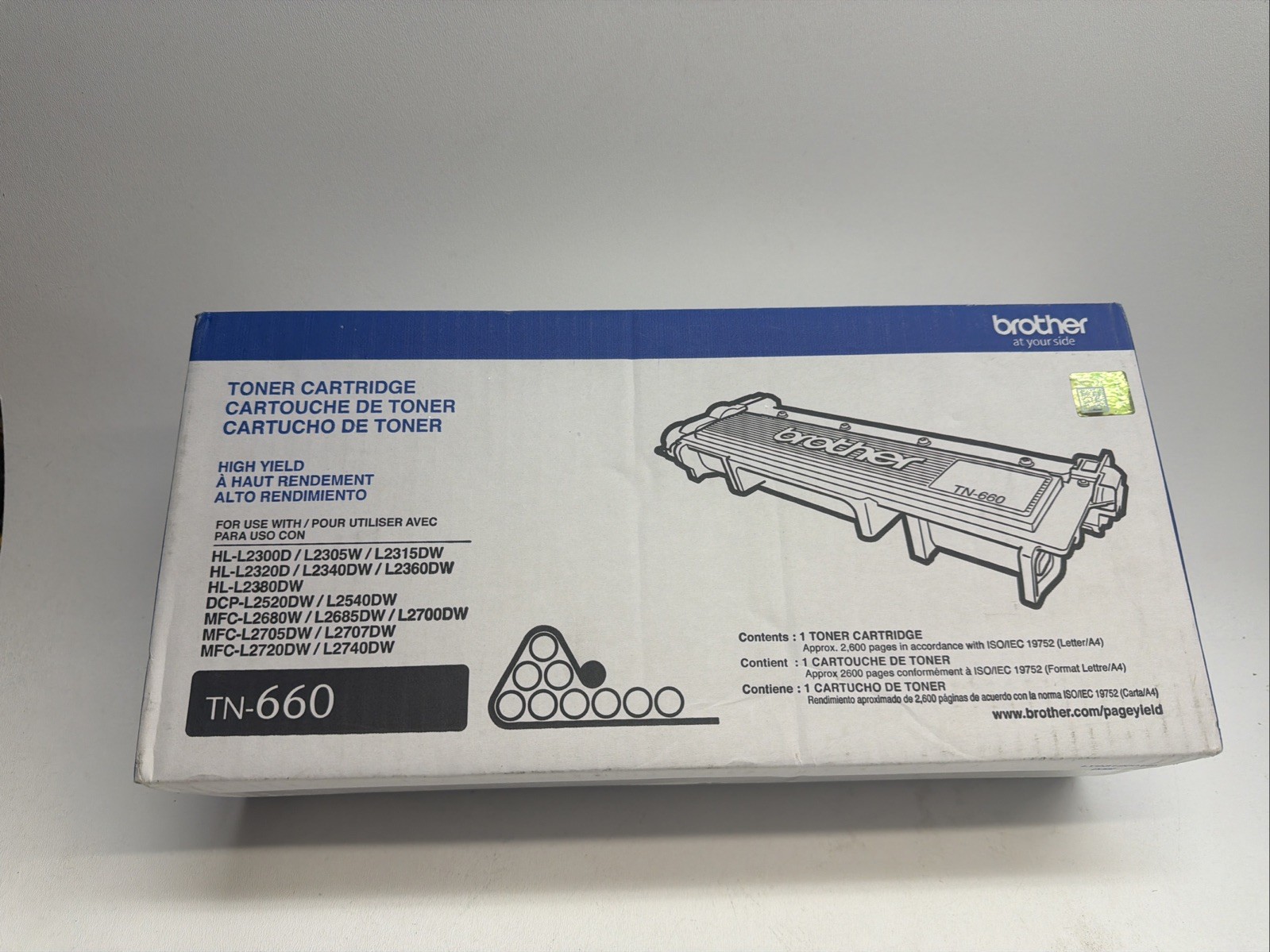 Brother Genuine TN-660 High Yield Black Laser Toner *NEW SEALED