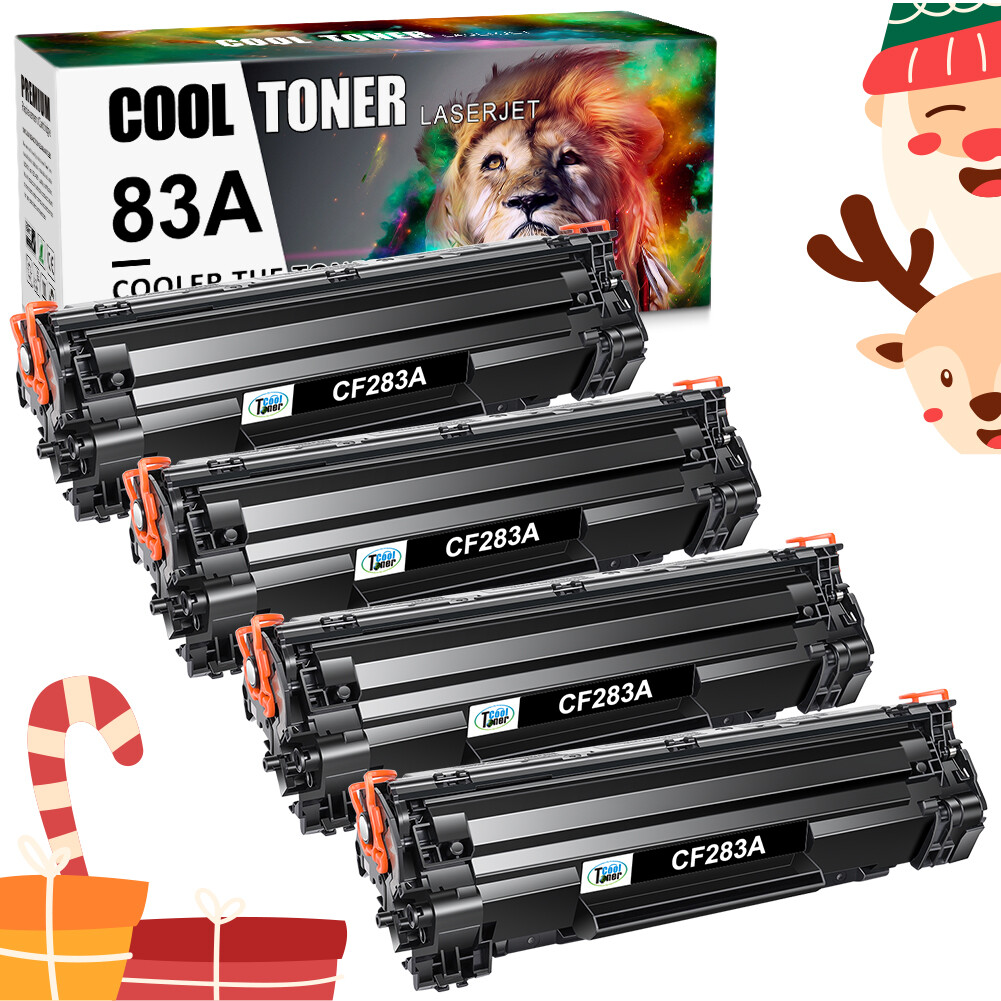 4 Black 83A CF283A Toner Cartridges For HP LaserJet Pro M127fn M127fw M125nw MFP