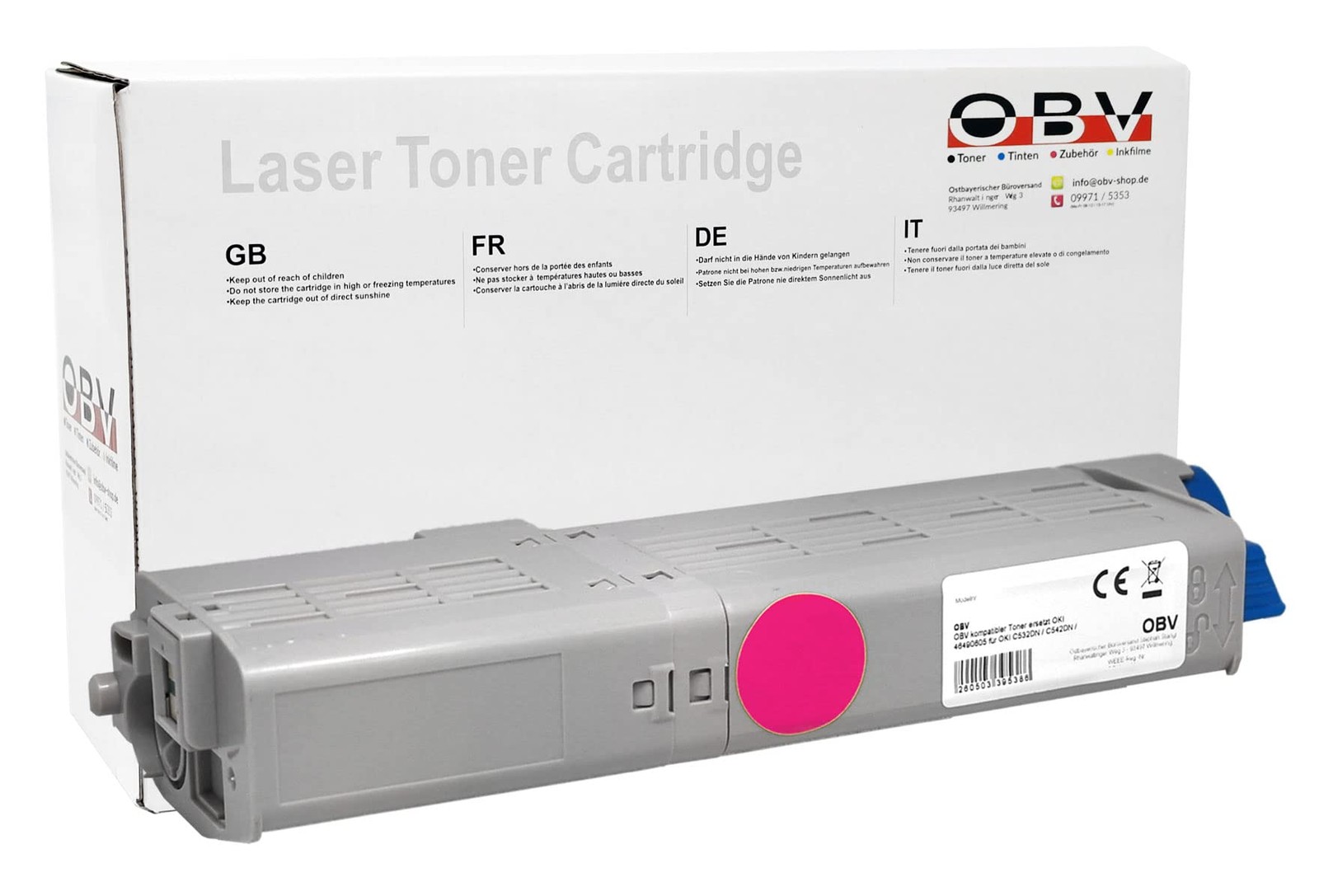 Toner Compatible for Oki C532dn C542dn MC573dn MC563dn 46490606 Magenta 6000