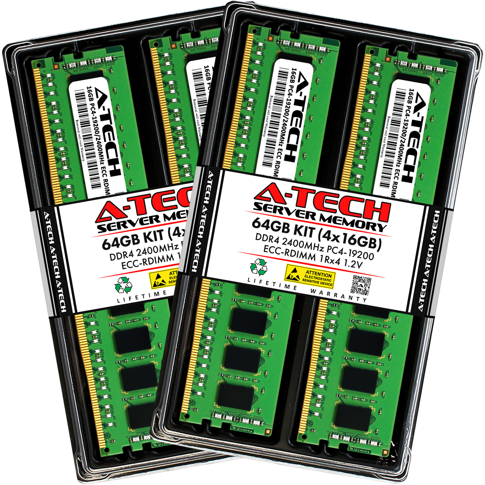 64GB 4x 16GB PC4-2400 RDIMM Supermicro 6029TP-HTR F619P2-RC1 Memory RAM