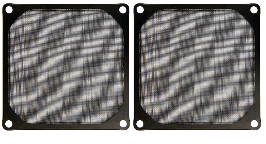 2x 120mm Black Aluminum Computer Case Fan Mesh Grill / Guard / Filter
