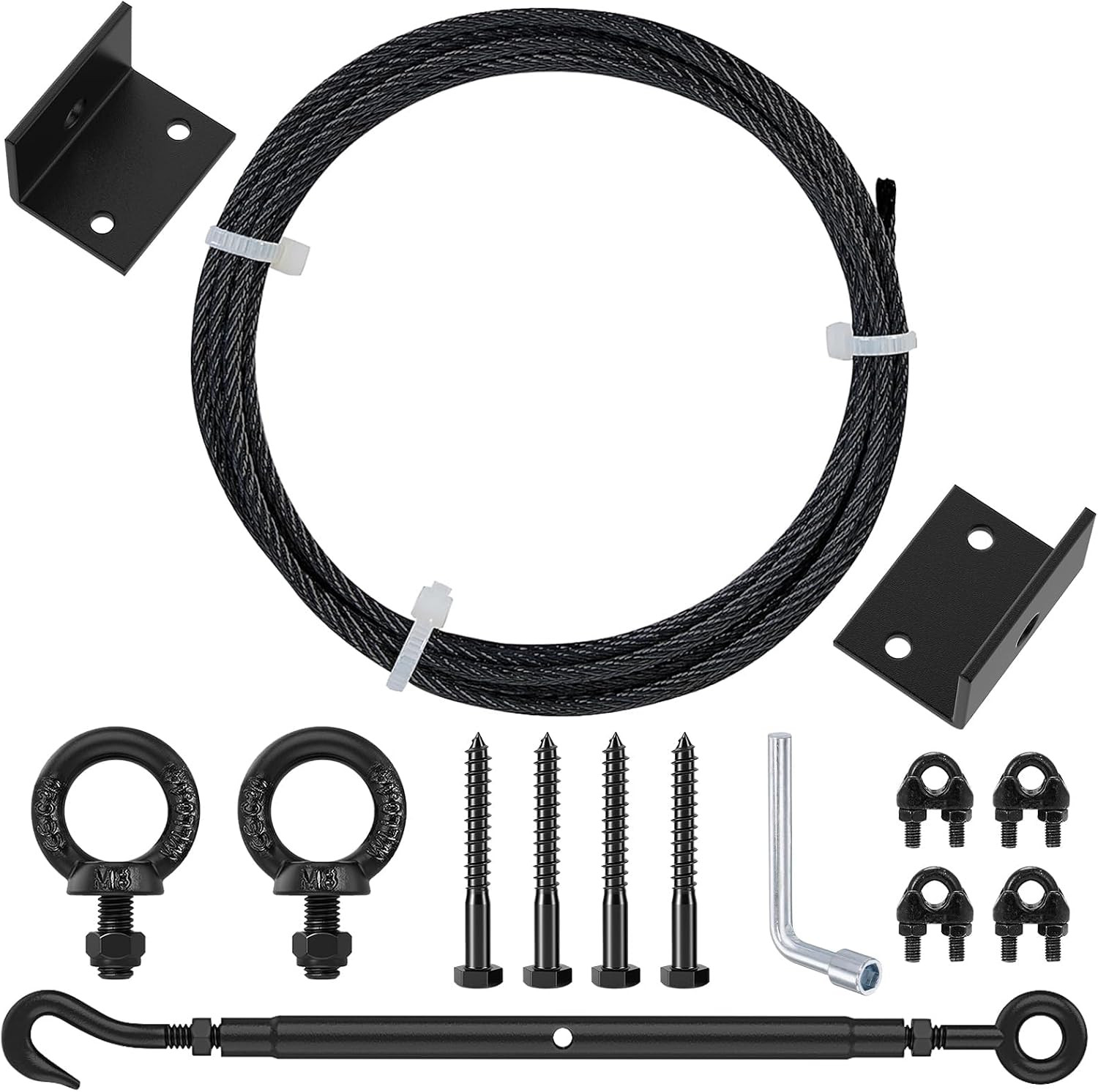 anti Sag Gate Kit with 9.8 Ft 3/16" T316 Stainless Steel Cable