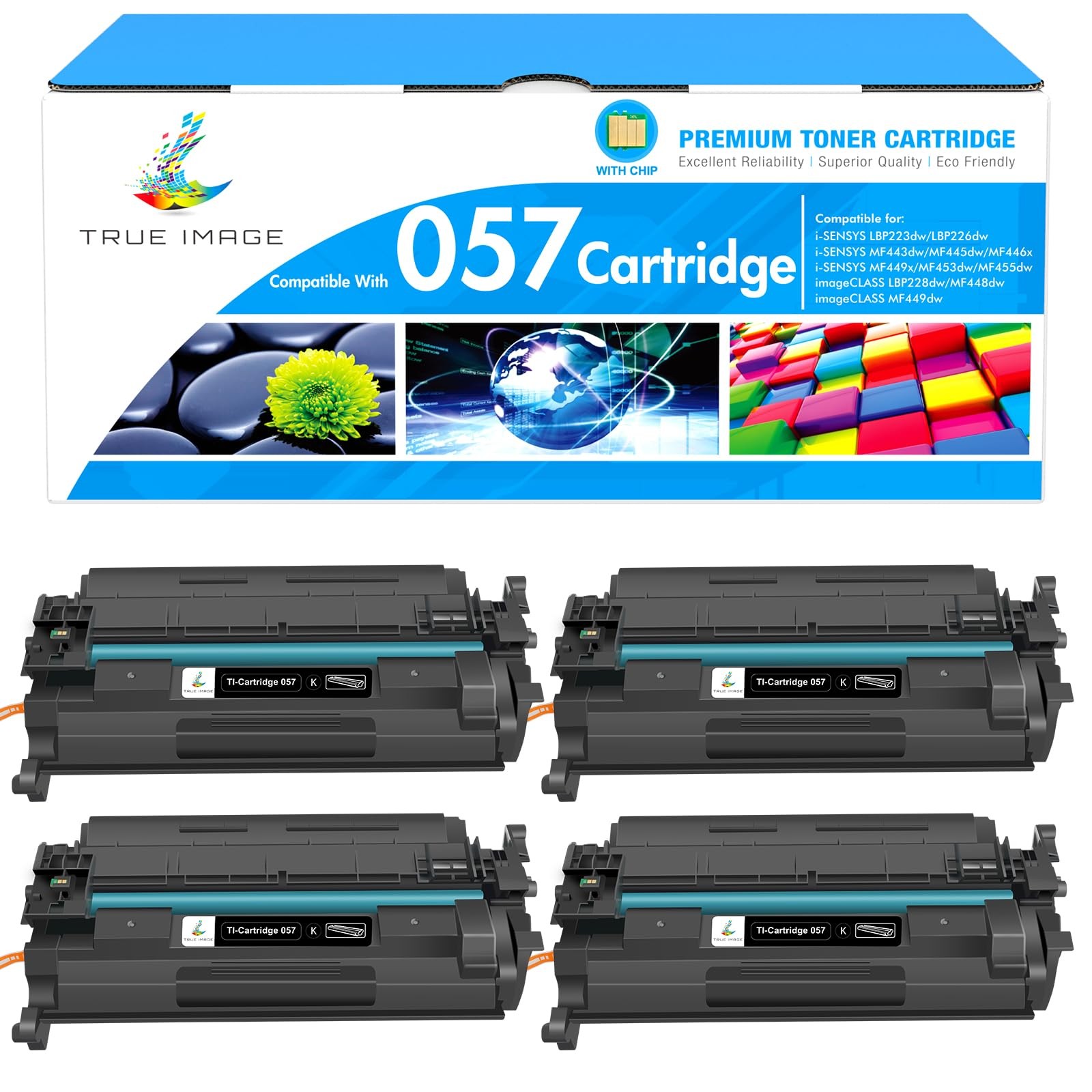 TRUE IMAGE 057 Toner Cartridge for Canon 057H MF455dw MF445dw Black High Yield