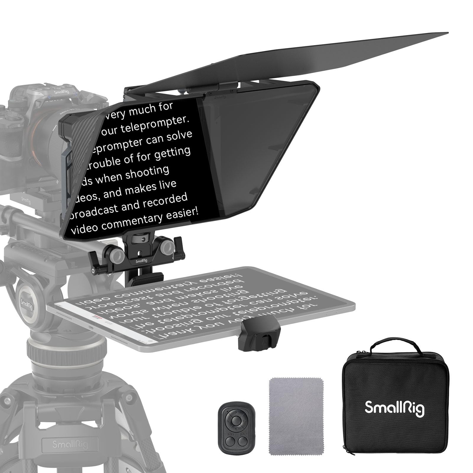 SMALLRIG Teleprompter for iPad Tablet up to 11 inch, NOT 11" / 27.9 cm, Black