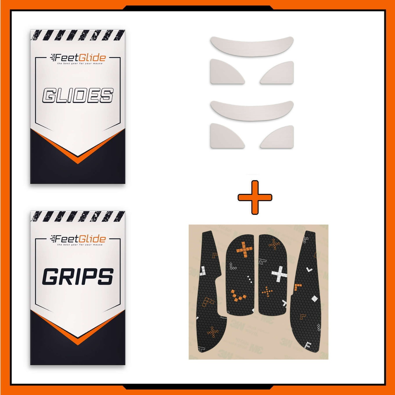 FeetGlide PTFE Mouse Skates & Grip Tape Bundle for Xtrfy MZ1 Wireless