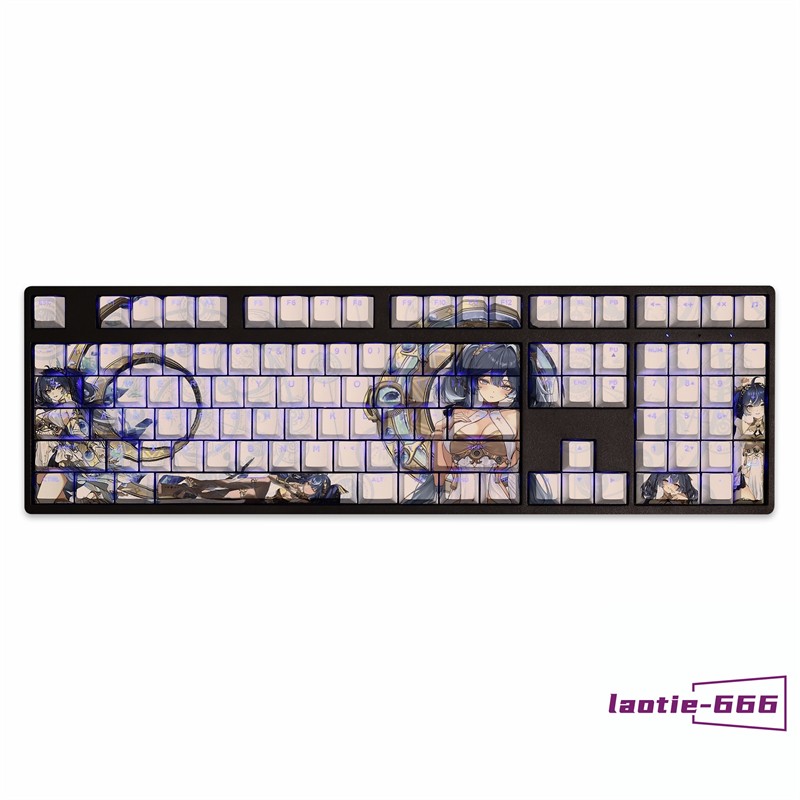 Wuthering Waves IUNO Keycaps Dye-sub PBT Backlit 108 keys for Cherry MX Keyboard