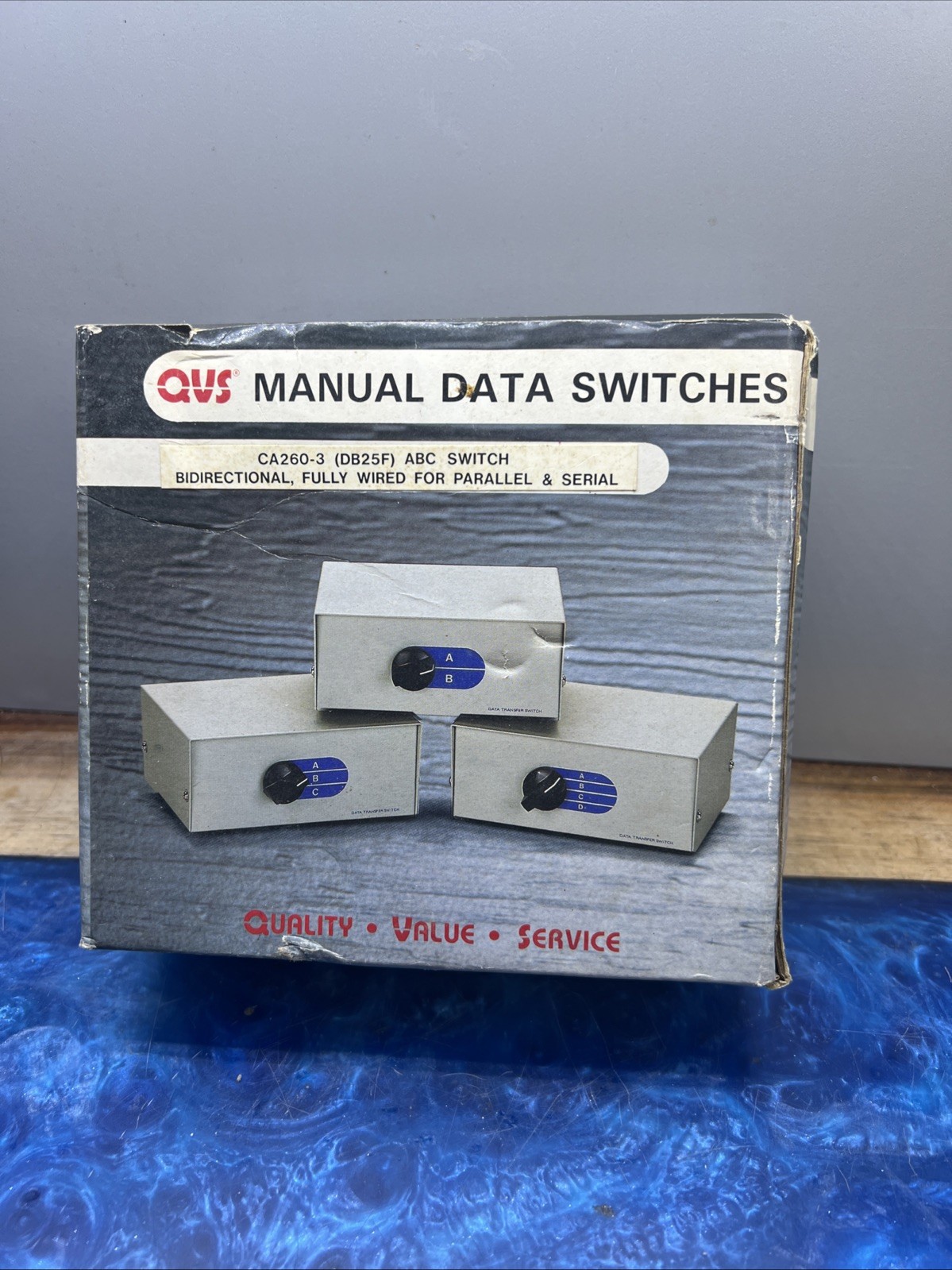 Vintage PC QVS CA260-3 DB25F ABC Manual Data Switch Parallel & Serial