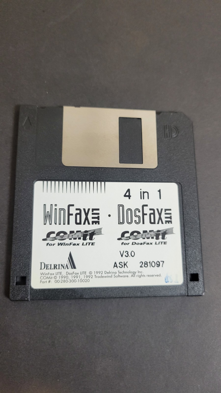 Delrina WinFax Lite / DOSFax Lite “4-in-1” 3.5″ Floppy V3.0 Vintage