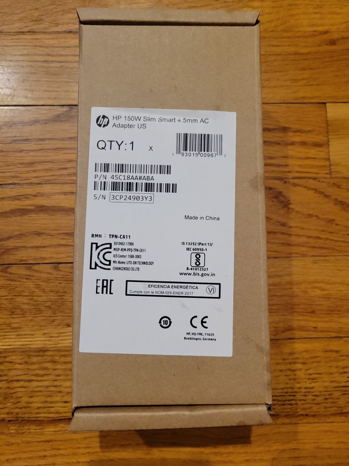 Original HP AC Adapter 150W Slim Smart 4.5mm AC/Standard For HP  (4SC18AA#ABA)
