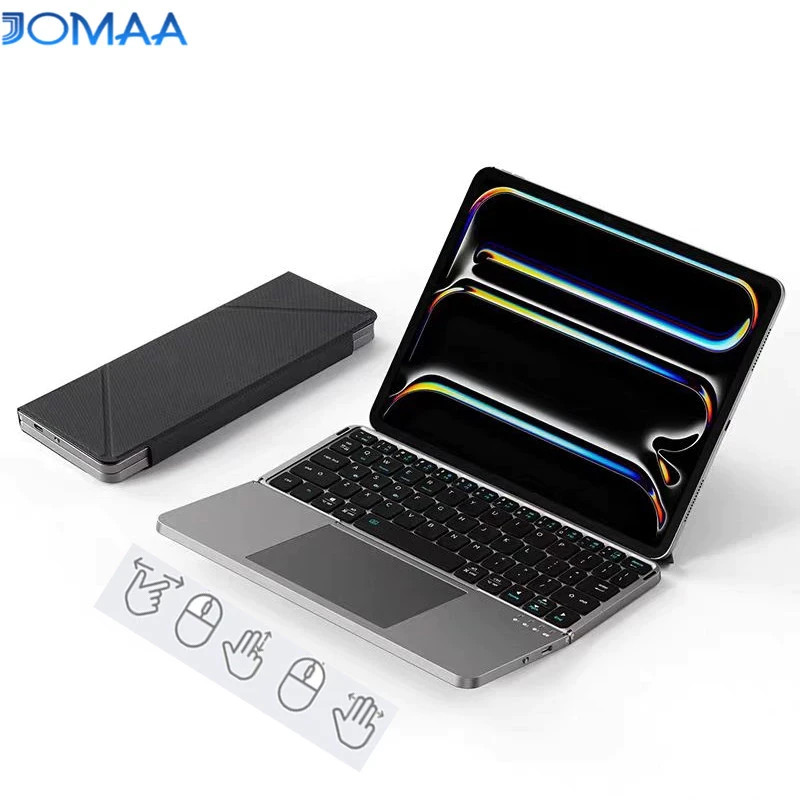Mini Foldable Aluminum Alloy Keyboard with Magnetic Stand for Tablet iPad Phone