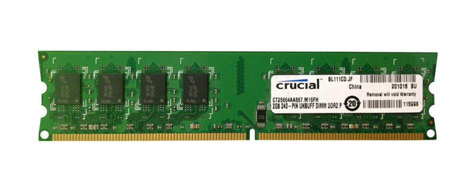 Crucial Technology 2GB DDR2 667  PC2-5300 DDR2 DIMM RAM Memory - CT25664AA667