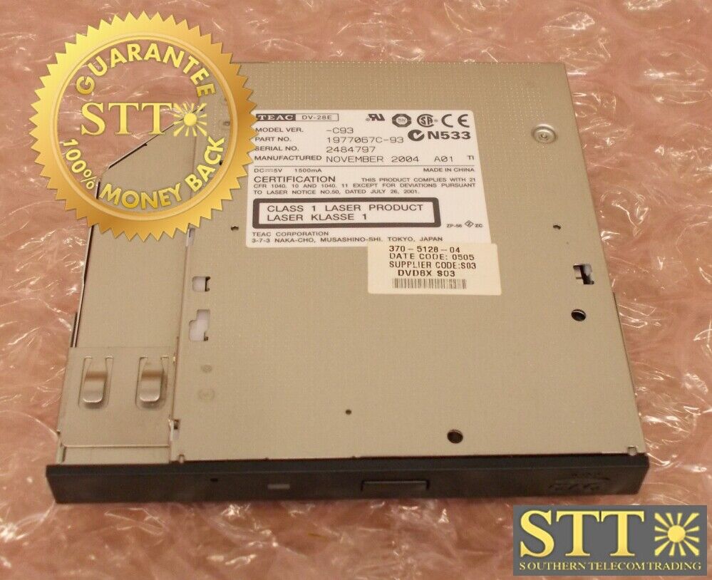 370-5128-04 SUN MICROSYSTEMS 8X SLIMLINE DVD-ROM 1977067C-93 TEAC DV-28E
