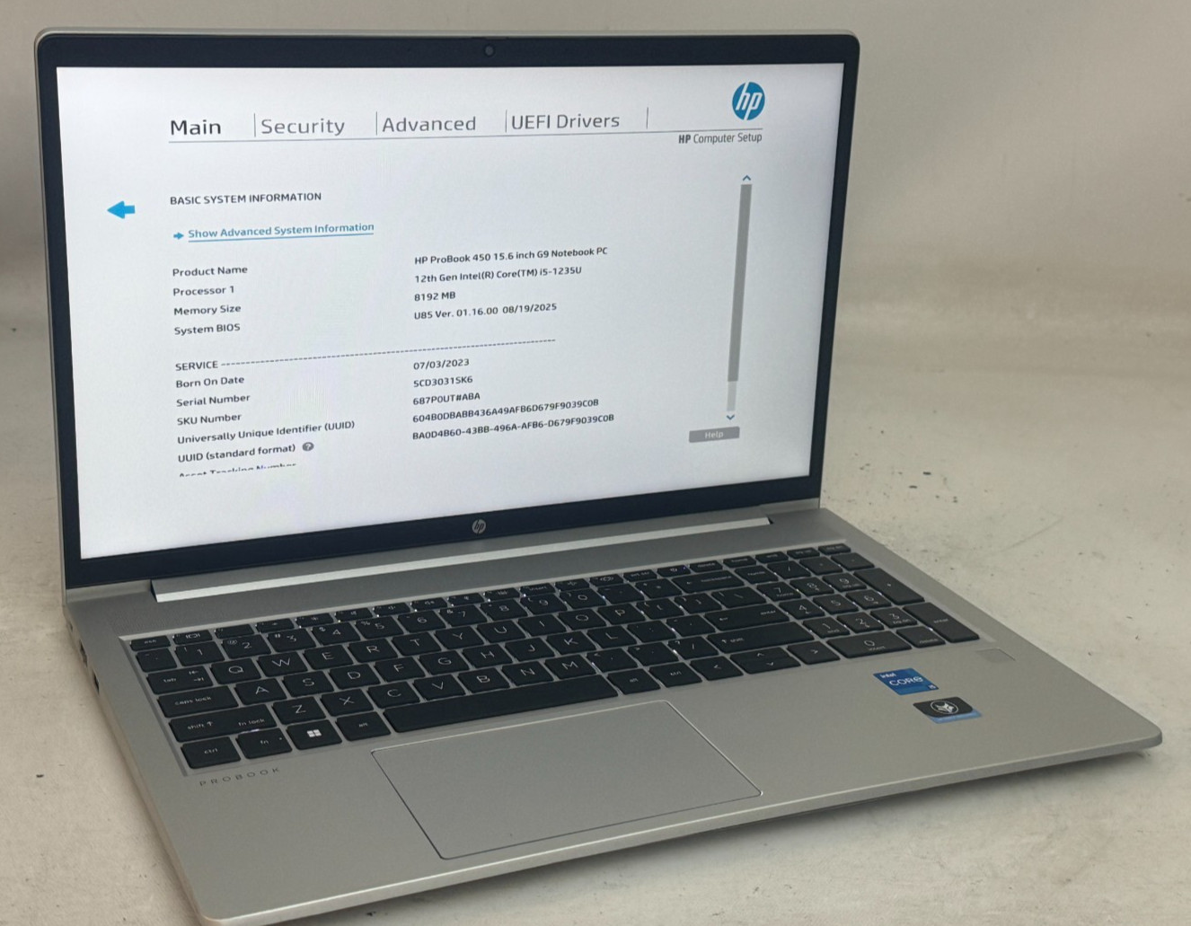 HP ProBook 450 G9 15.6" (i5-1235u - 8GB RAM - 256GB SSD - Win11Home)