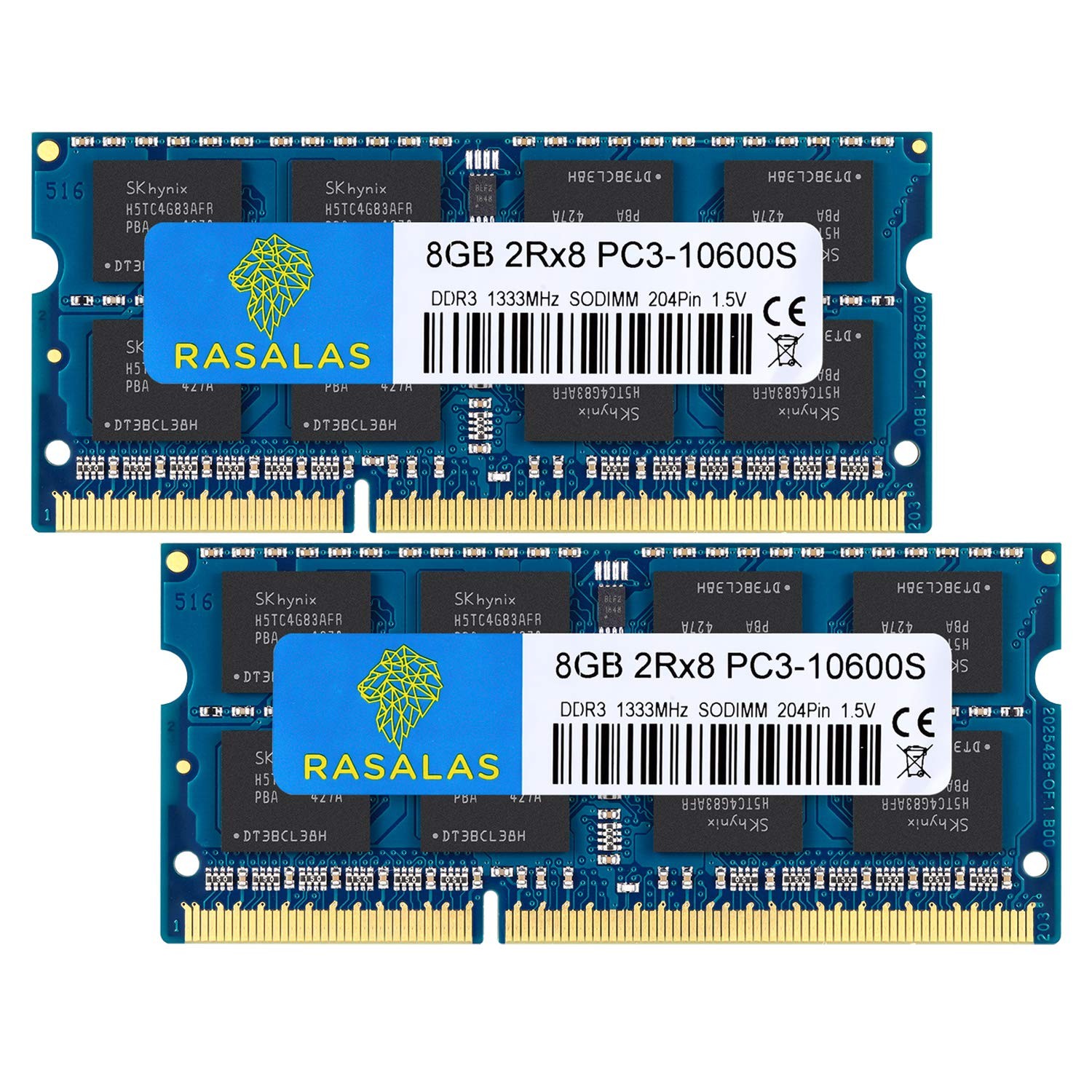 Rasalas 16GB kit (2x8GB) DDR3 1333MHz SODIMM PC3-10600 CL9 204-Pin Non-ECC Un...