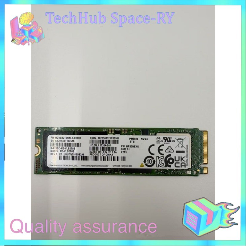 Used SAMSUNG PM981A 2TB NVME M.2 SSD SOLID STATE DRIVE MZ-VLB2T0B MZVLB2T0HALB