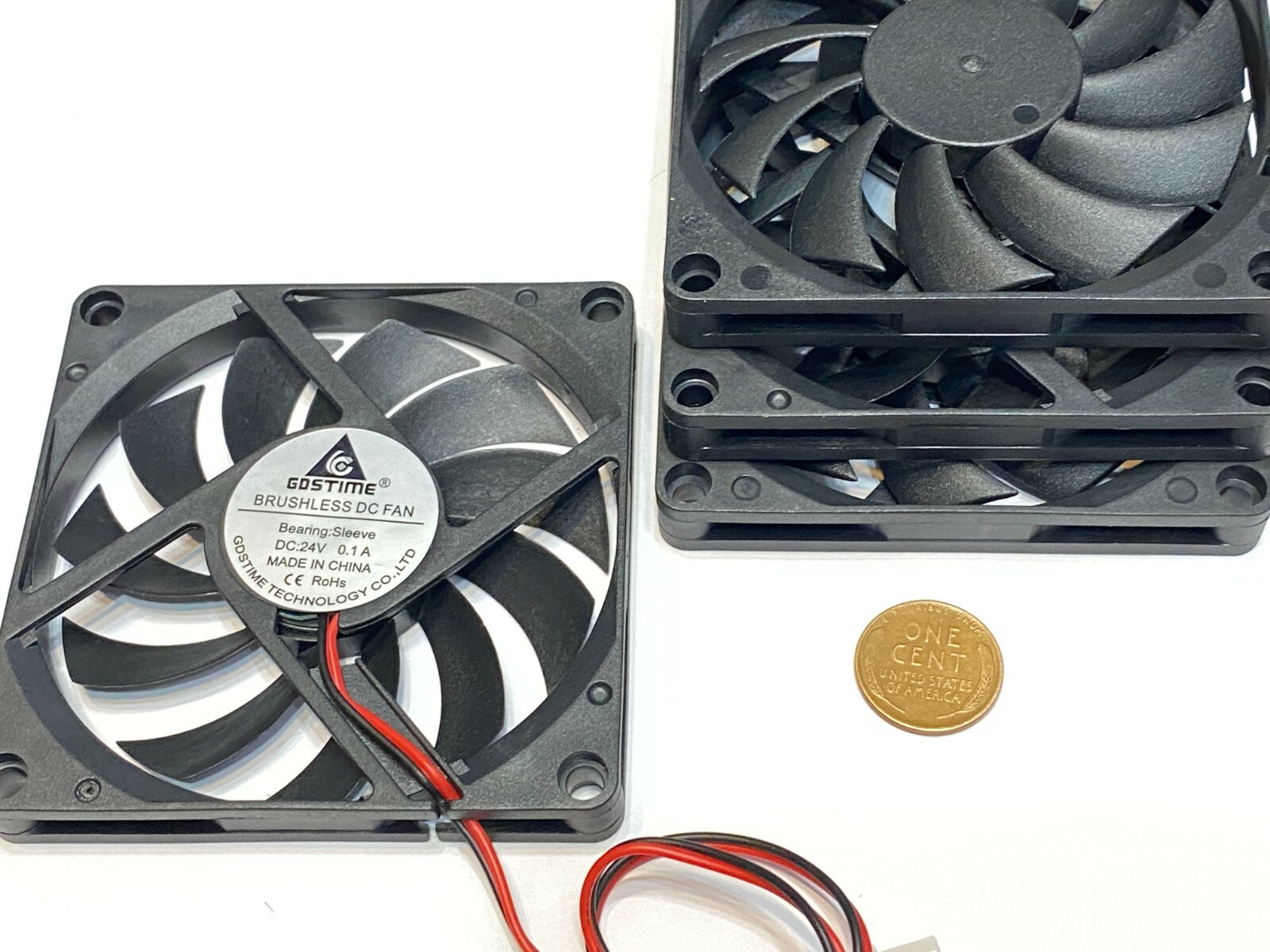 4X 24V 80mm 2Pin 80x80x10mm 0.1A brushless Cooling Case fans 8cm 8010s 19.5CFM
