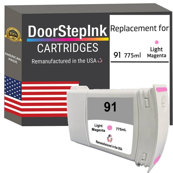 DoorStepInk Compatible Ink Cartridges For HP 91 Light Magenta C9468A-USA