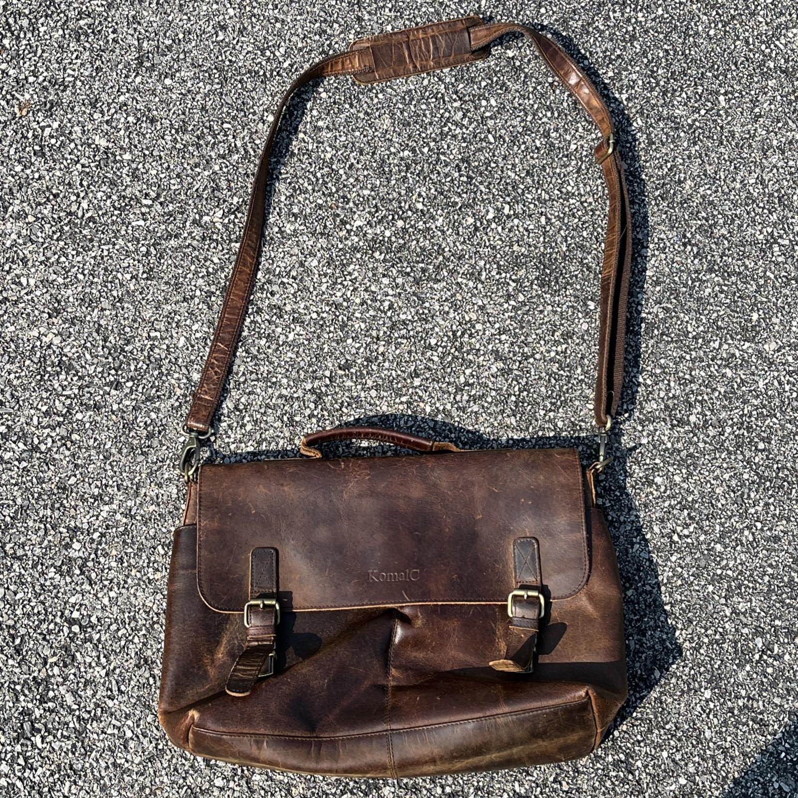 KomalC Leather Laptop Bag