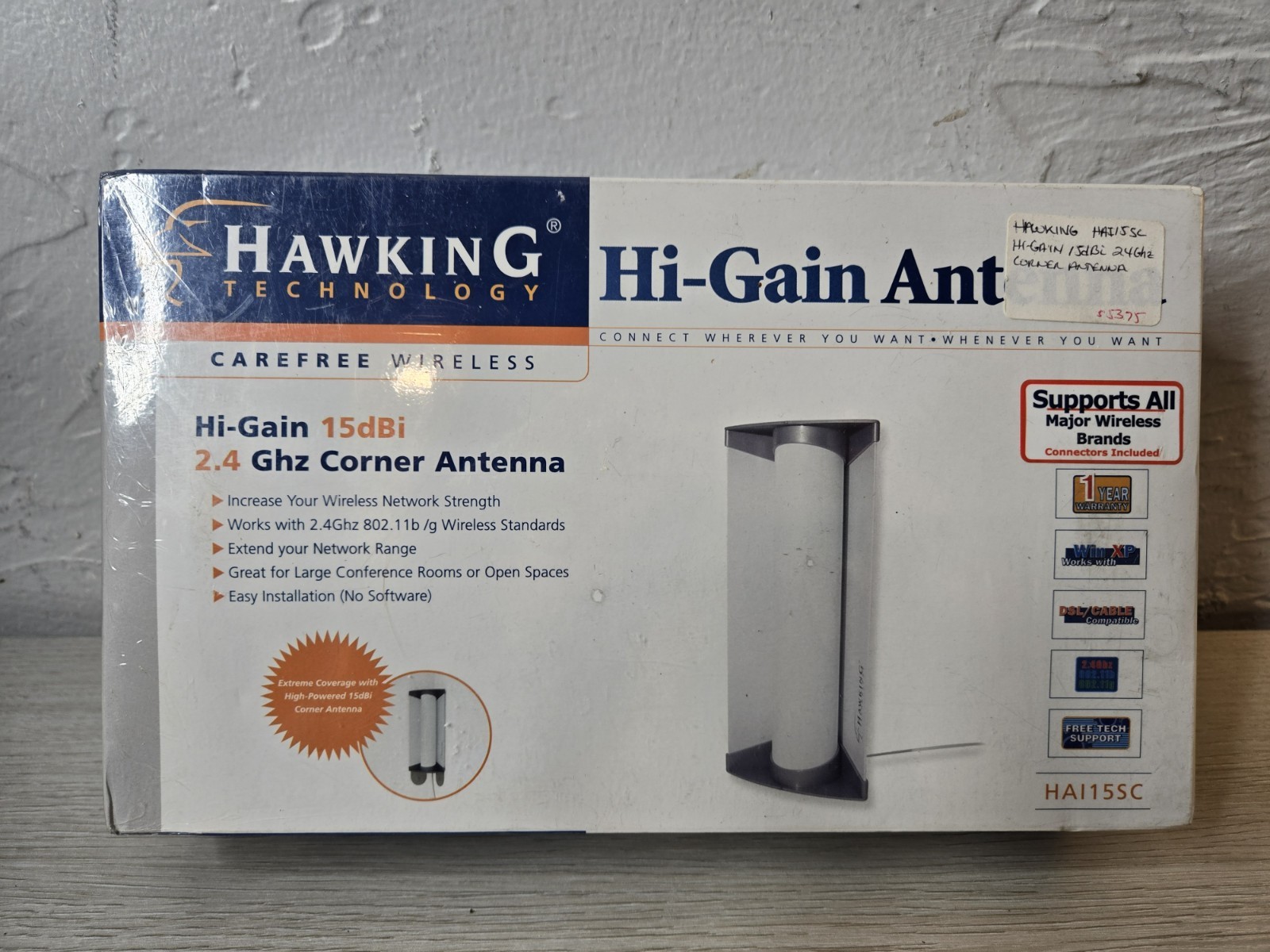 NEW HAWKING TECHNOLOGY HI-GAIN 15DBI 2.4GHZ WIFI CORNER ANTENNA HAI15SC J118