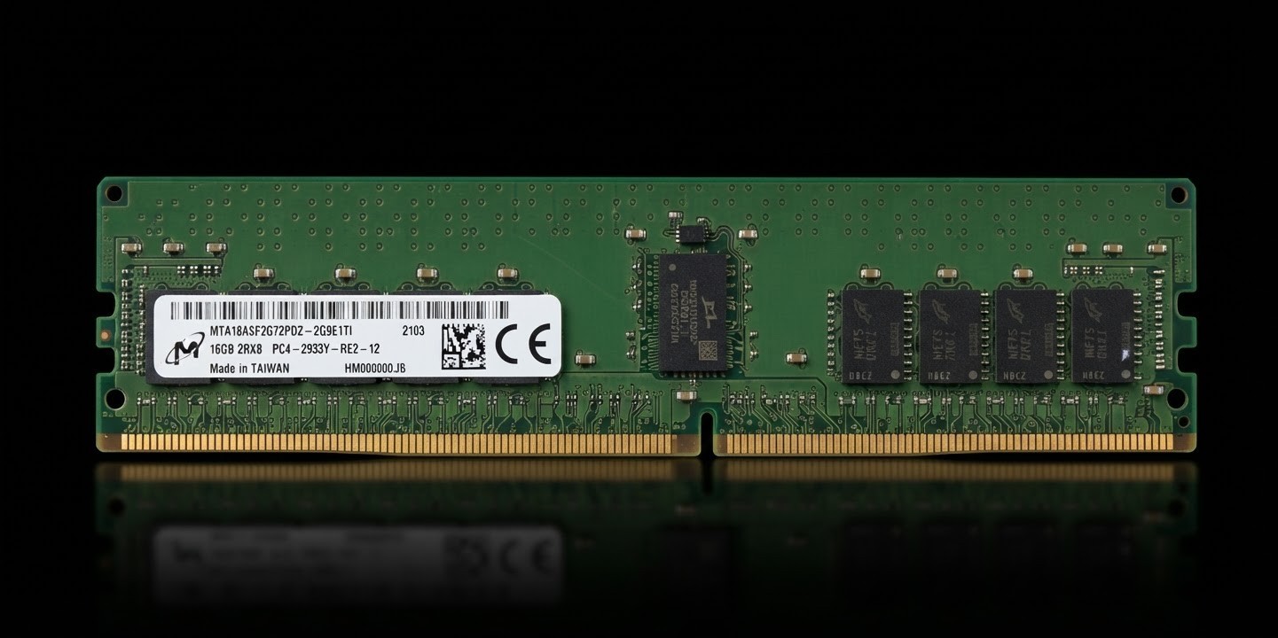 Micron  DDR4-2933Y PC4-23400 2Rx8 MTA18ASF2G72PDZ-2G9E1 16GBServer Memory Module